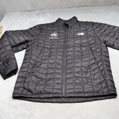 North Face Jacket Mens Large Black ThermoBall Eco Insulated  Quilted Puffer LOGO