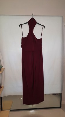 Shona Joy Core Knot Burgundy Shiraz Merlot Halterneck Dress AU UK 10 EU 38  US 6 | eBay UK