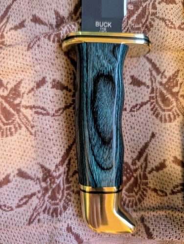Limited Edition Zero Forks Given Buck 119 Cru-Wear Blue Dymalux / Brass fittings - Picture 6 of 9