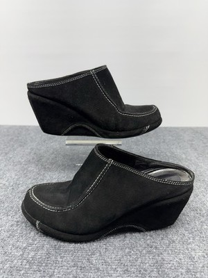 Via Spiga Wedge Mule Heels Womens 8.5M Black Slip On Made In  display picture 1