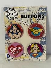 DC Comics Originals Buttons - ATA-BOY Wonder Woman, Supergirl