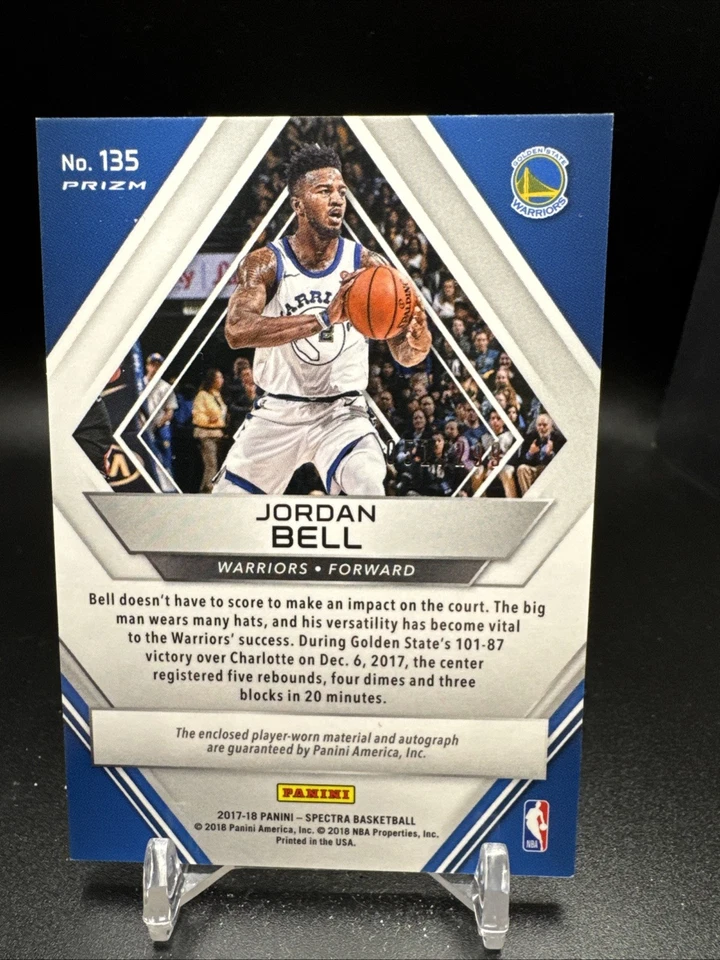 2017-18 Panini Spectra Basketball RPA Prizm /299 #135 Jordan Bell Rookie Auto - Image 2 of 2