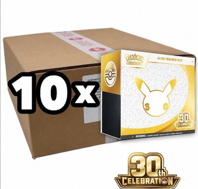 Pokémon TCG 30th Celebration Anniversary ETB Sealed Case Of 10 Presale ENGLISH