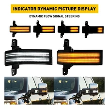 For Chevy Silverado GMC Sierra LED Side Mirror Clear / Smoked Turn Signal Lights