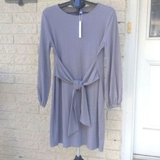 New Women's Dress Tie-waist dress, bishop long sleeve Fall Fashion