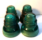 Lot of 4 Antique HEMINGRAY No 40 Aqua Glass Insulators - need to be cleaned! — photo 1