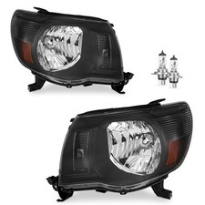 Pair Headlights Assembly For 2005-2011 Toyota Tacoma Black Headlamps Wbulbs Pair Headlights Assembly For 2005-2011 Toyota Tacoma Black Headlamps Wbulbs