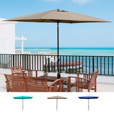 Outsunny 6.5 X 10 ft Rectangular Market Umbrella Patio Outdoor Table