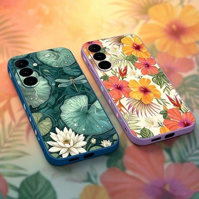 Für Samsung Galaxy S26 Ultra S24 A17 A57 A16 Lotus Seerose Silikon Schutzhülle