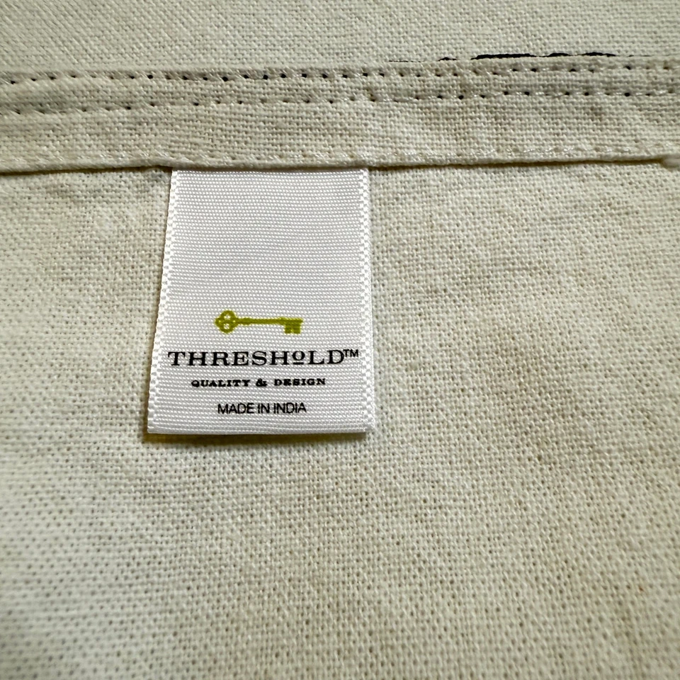 Threshold 100% Cotton Cloth Napkins White Black Trim Set of 4 Minimalist 19"x20" - Image 3 of 4