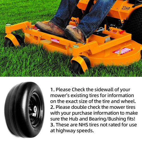 (2-Pack) 11x4.00-5 Flat Free Tire and Wheel, Universal 11x4-5 Solid Smooth Tr... - Picture 5 of 6