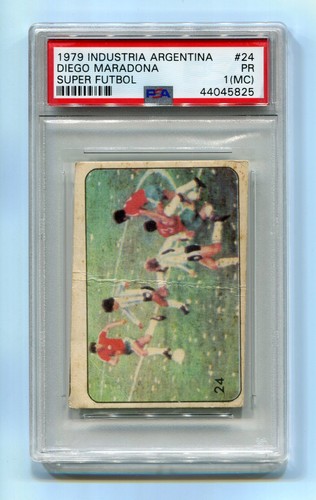 1979 Industria Argentina Crack Super Futbol 24 Diego Maradona PSA 1 MC Rookie RC