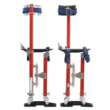 Red 18"-30" Adjustable Drywall Stilts Aluminum Tool For Painting Painter Taping