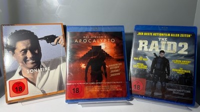 3 Blu-rays FSK 18: Apocalypto / Sonatine / The Raid 2 - ***UNCUT*** - neu&ovp -