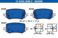 Ate Bremsbelagsatz Scheibenbremse 13.0460-2669.2 FüR Hyundai Tucson NX4E NX4A 5