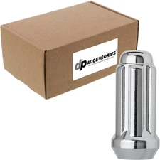 Chrome 1/2-20 Lug Nuts For Aftermarket Wheels - Closed End XL Spline - Box of 80