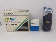 Yaesu FT-470 Dual Band HT w/ PA-7 Ext Cable CSC-43 Case Lot All New Bonus