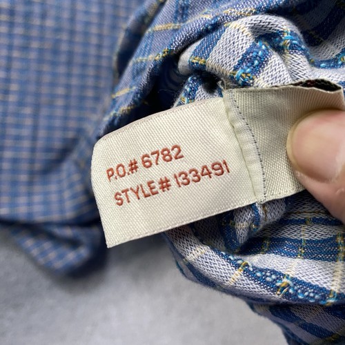 Carbon 2 Cobalt Shirt Mens XL Blue Plaid Textured Weave Cotton Button Up 133491 - Picture 12 of 15