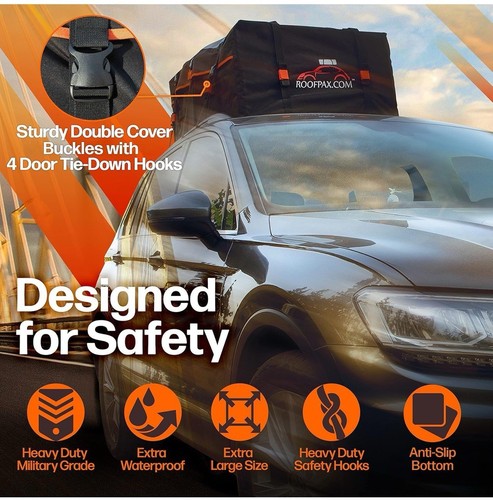 RoofPax 23 cft. Extra Waterproof Rooftop Cargo Carrier Bag, Double … - Foto 4 di 7
