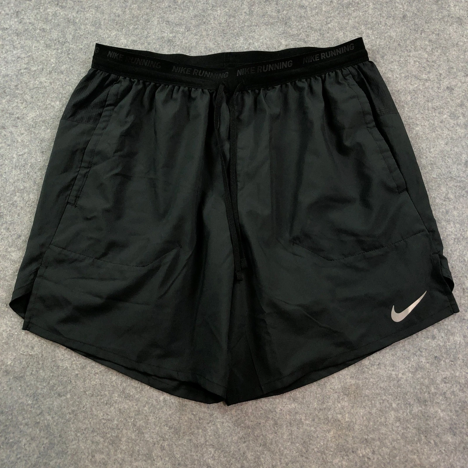 Nike Stride Mens Shorts M Black Athletic Dri Fit Running Dri-fit Zip Pocket