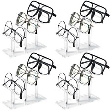 Sintuff 4 Pcs 3 Tier Acrylic Sunglass Display Stand Clear Eyeglasses Rack Sungla