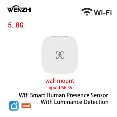 Zigbee Wifi Mmwave Human Presence Motion Sensor with Luminance/Distance Detectio