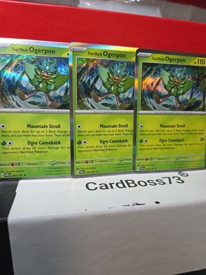 3X Teal Mask Ogerpon 024/167 Sv06: Twilight Masquerade Holo