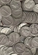 [Lot Of 5] MERCURY DIMES,Silver Coins bef.1946. Assorted Dates.🔥Great Deal🔥🔥