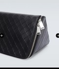 Authentic Bottega Veneta Intarsio Calfskin Leather Toiletry Makeup Case Bag — photo 4