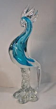 Murano Style Art Glass COCATOO Figurine - 16” High 4+ pounds - unbranded