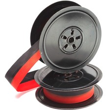 Underwood Portable Typewriter Twin Metal Spools with New Black and Red Ribbon