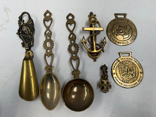 VINTAGE BRASSWARE INC WINCHESTER DOOR KNOCKER SPOONS ETC