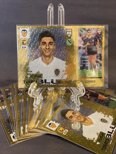 2018-19 Panini FIFA 365 #465 Ferran Torres GOLD FOIL Rookie RC Sticker Man City