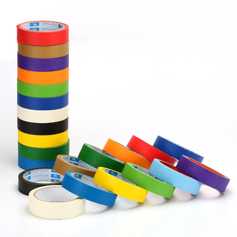 10 Pcs 20m 0.75cm Colored Masking Tape Rainbow Color Easy Tear Home Decoration