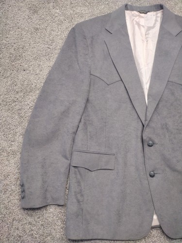 NWT Pagano West Vintage USA Gray Rockabilly Blazer western sport coat 48L NOS - Picture 2 of 16