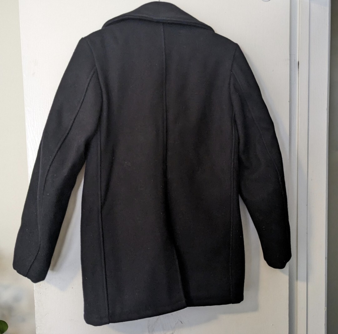 Vintage Schott Black Navy U.S. 740N Pea Jacket Wool Size 34