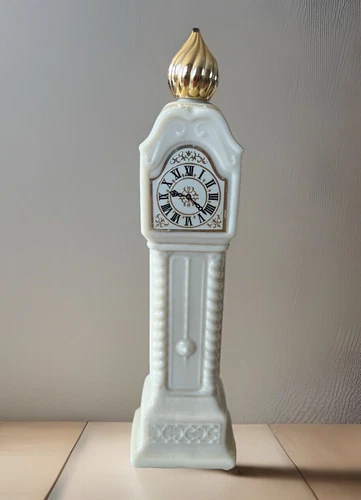 Vintage Avon Fragrance Hours Milkglass Grandfather Clock Charisma Cologne 6 Oz
