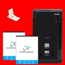 100 NEW 2x 950mAh Battery Universal Charger f Alcatel Onetouch Sparq II OT-875T