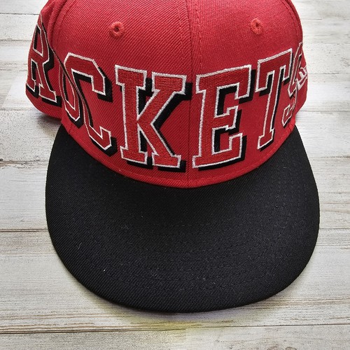 New Era HOUSTON ROCKETS 9FIFTY NBA Retro Spellout High Rise Flat Bill Cap Hat - Picture 1 of 9