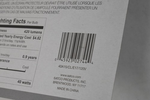 Lot of 20 Bulbs Satco 40W A15 Clear Appliance & Fan Lamp Bulbs 420 Lumens S2744 - 第 11/11 張圖片