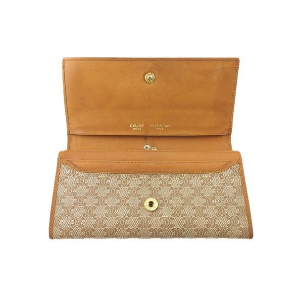 Celine long wallet macadam beige PVC x leather Authentic Celine long wallet macadam beige PVC x leather Authentic