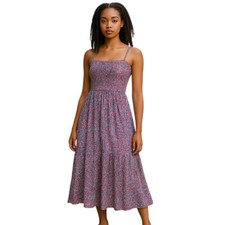 Sienna Sky Floral Maxi Dress Women's Size Large Sundress Pinks, Blues and Yellow