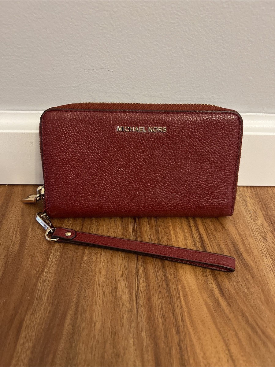 Michael Kors Large Leather Wallet Wristlet Merlot | eBay display picture 2