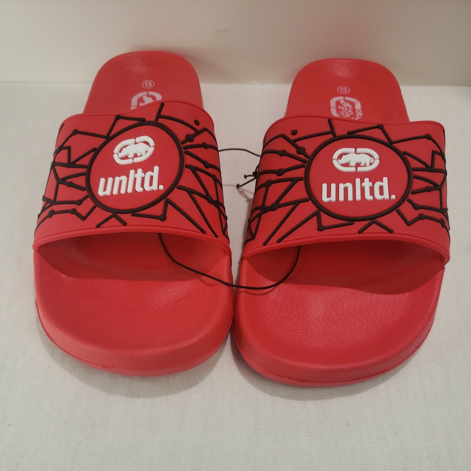 Ecko Unltd Red Black Men's Sandals Slides 3D Logo Size 13 Flip Flops Rhino  190275455190 | eBay