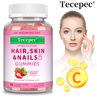 Supports hair, skin + nails - 60 gummies - skin barrier repair