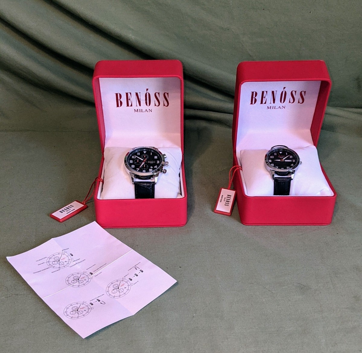 New Mens and Womens Matching Benoss Milan Wristwatches Lot 
