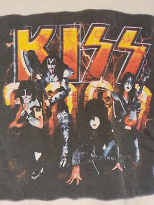 Kiss Vintage Allsport Rock And Roll Over Tour T Shirt Men's XL