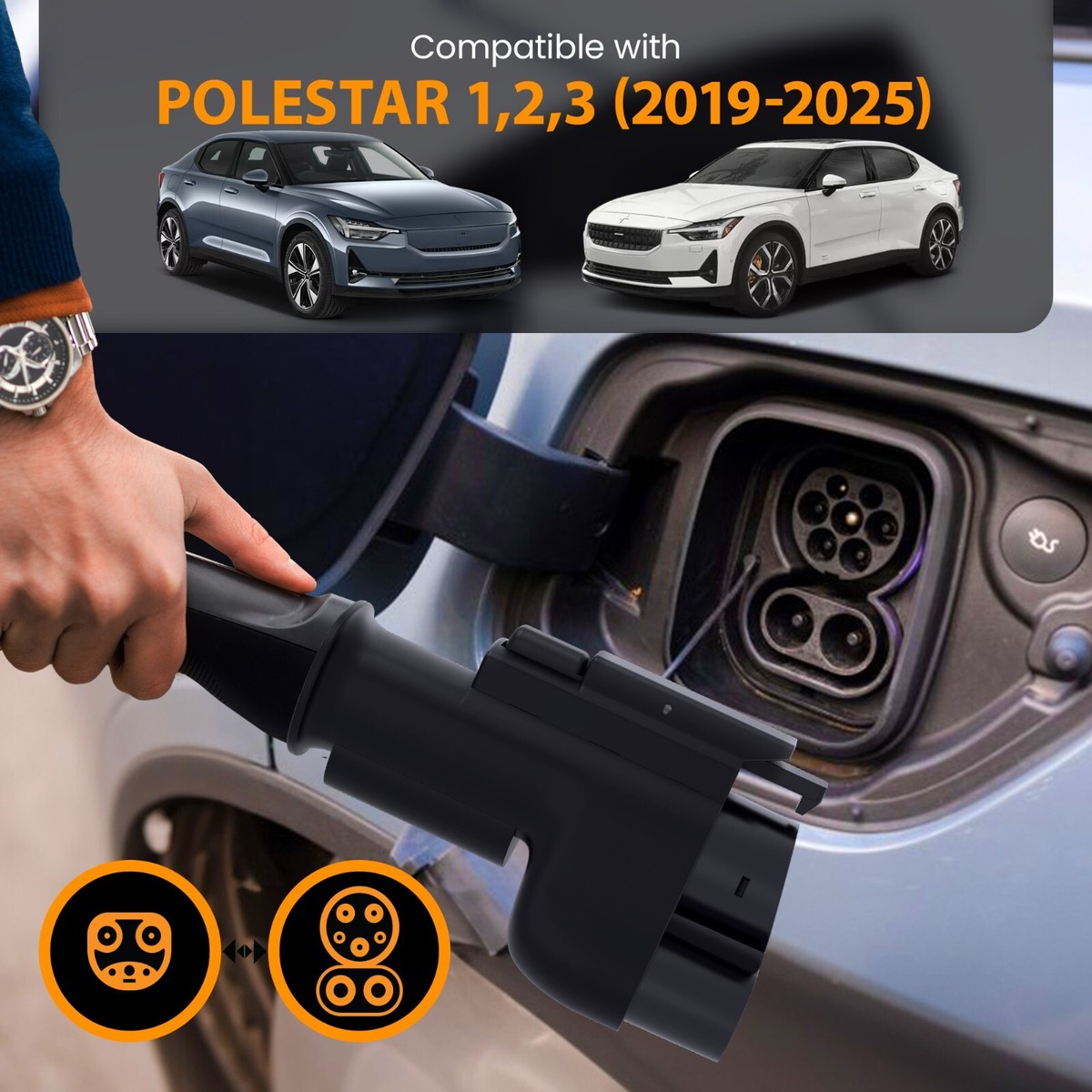 NACS To CCS Adapter, [500A/1000V,500KW Peak Power], Fast