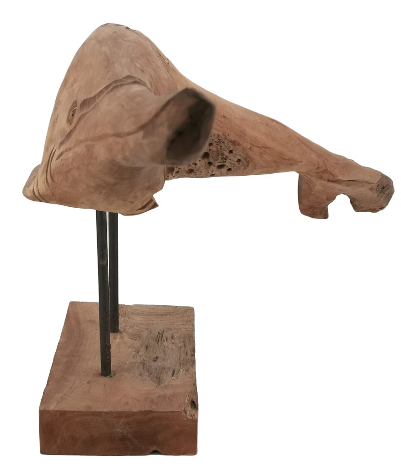 Teak Delphin - Delfin Figur Holz Deko Skulptur Teakholz Dekoration Wurzel Statue - Bild 2 von 4