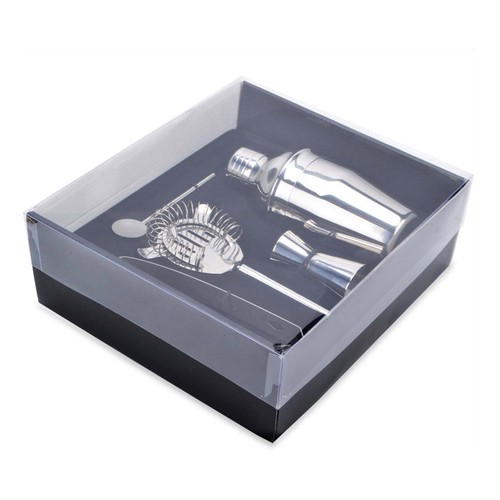 Sale 5Pcs 350ml Stainless Steel Cocktail Shaker Jigger Strainer Straw Xmas Gift - Foto 2 di 10